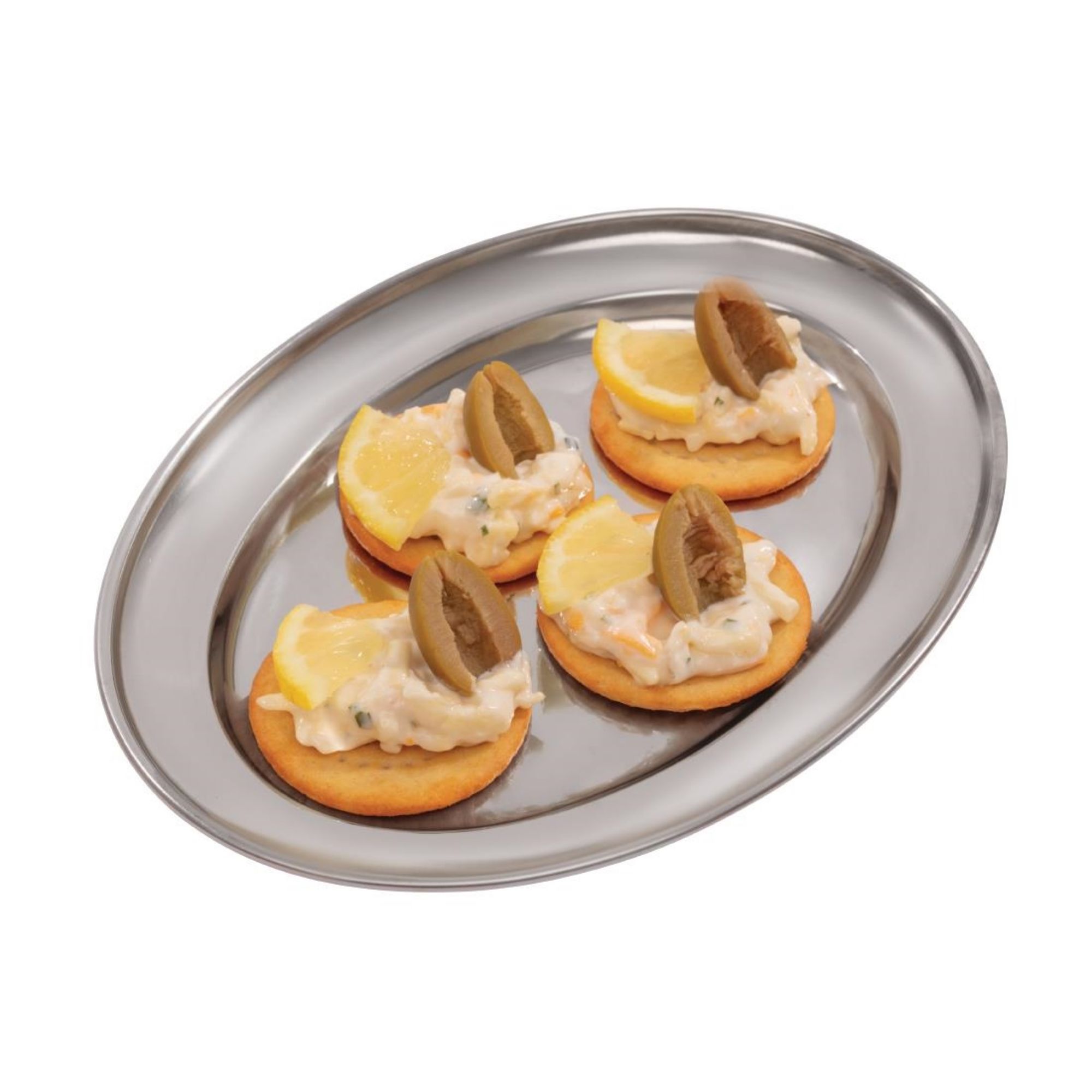 Picture of Olympia Stainless Steel Oval Serving Tray 220mm
