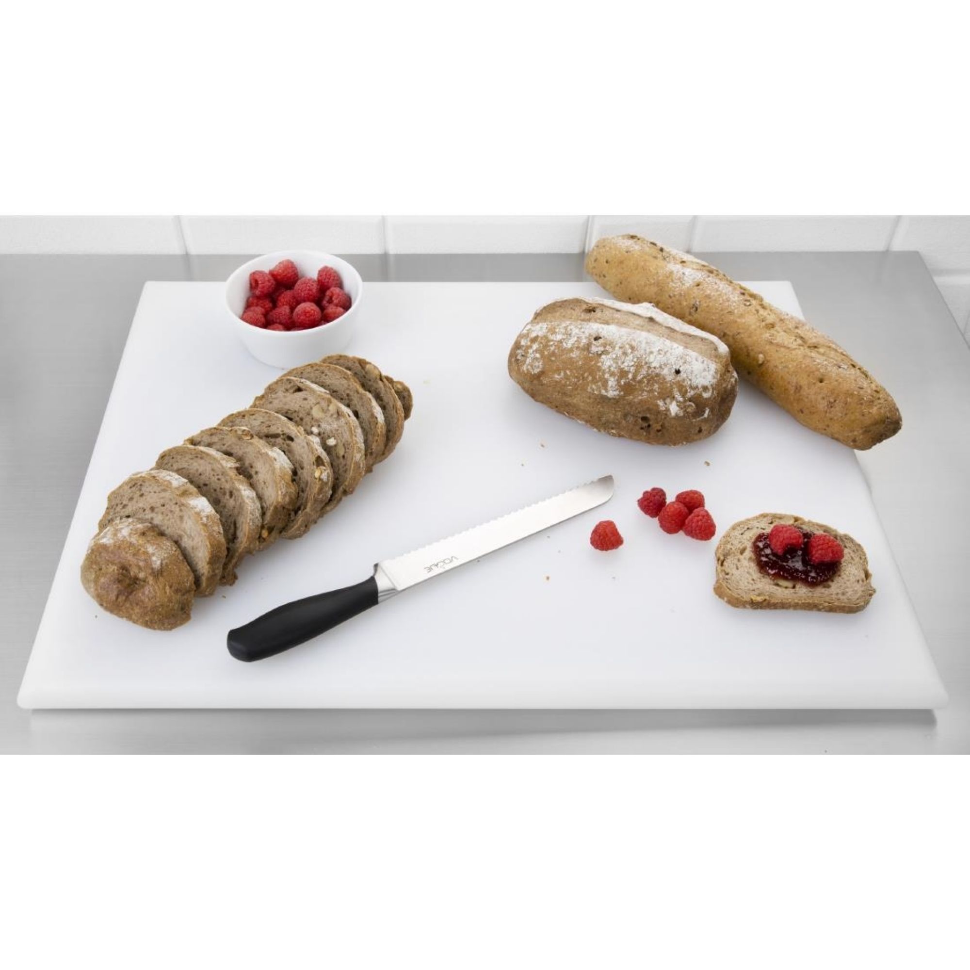 Picture of Hygiplas Thick High Density White Chopping Board Large 600x450x25mm