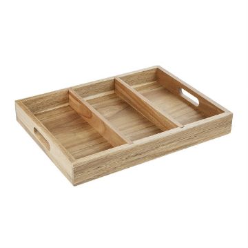Picture of Olympia 3 Section Cutlery Tray Acacia Wood
