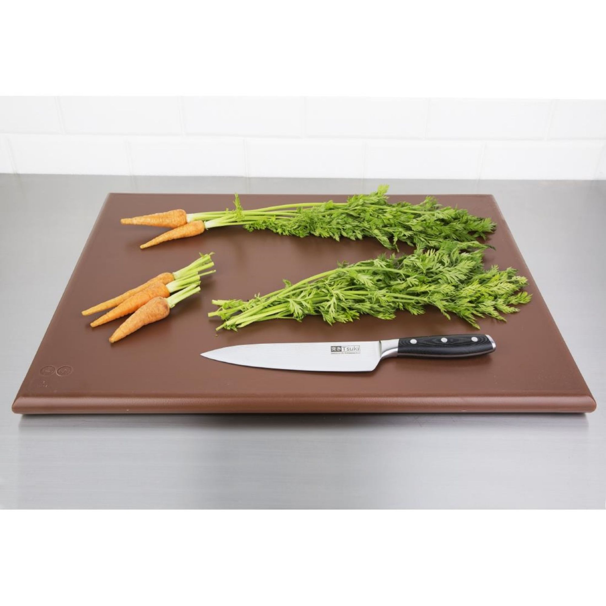 Picture of Hygiplas Thick High Density Brown Chopping Board Large 600x450x25mm