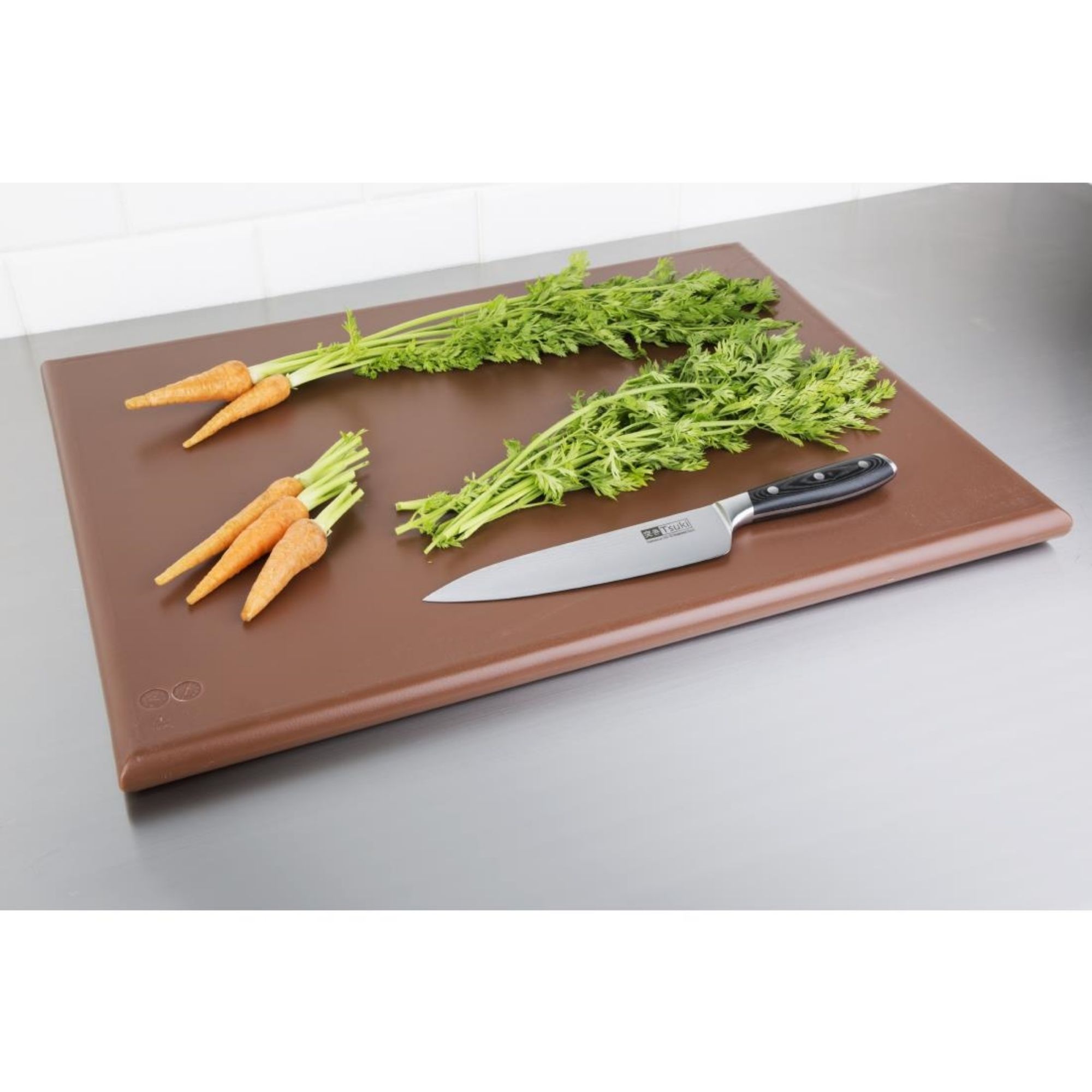 Picture of Hygiplas Thick High Density Brown Chopping Board Large 600x450x25mm