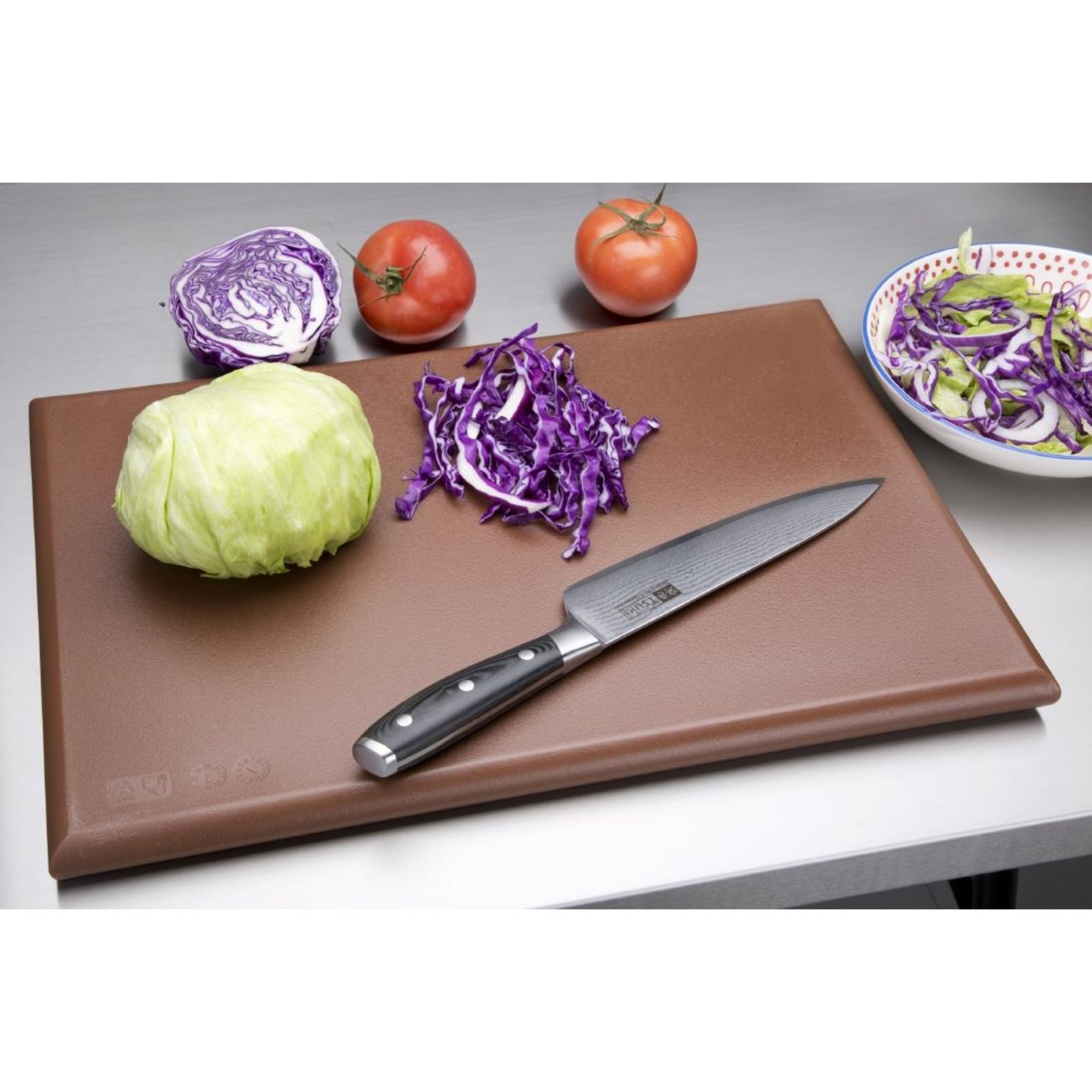 Picture of Hygiplas Thick High Density Brown Chopping Board Standard 450x300x25mm