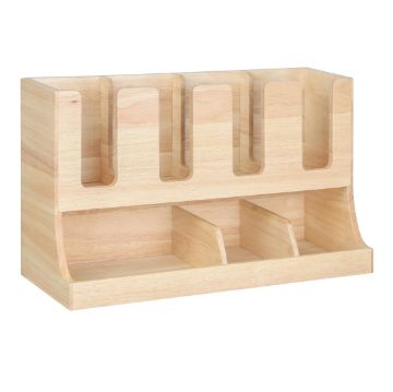 Picture of Olympia Cup and Condiment Station Hevea Wood 450x120x240mm