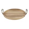 Picture of Olympia Round Dish Acacia Wood With Metal Handles 345x305x80mm