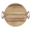 Picture of Olympia Round Dish Acacia Wood With Metal Handles 345x305x80mm