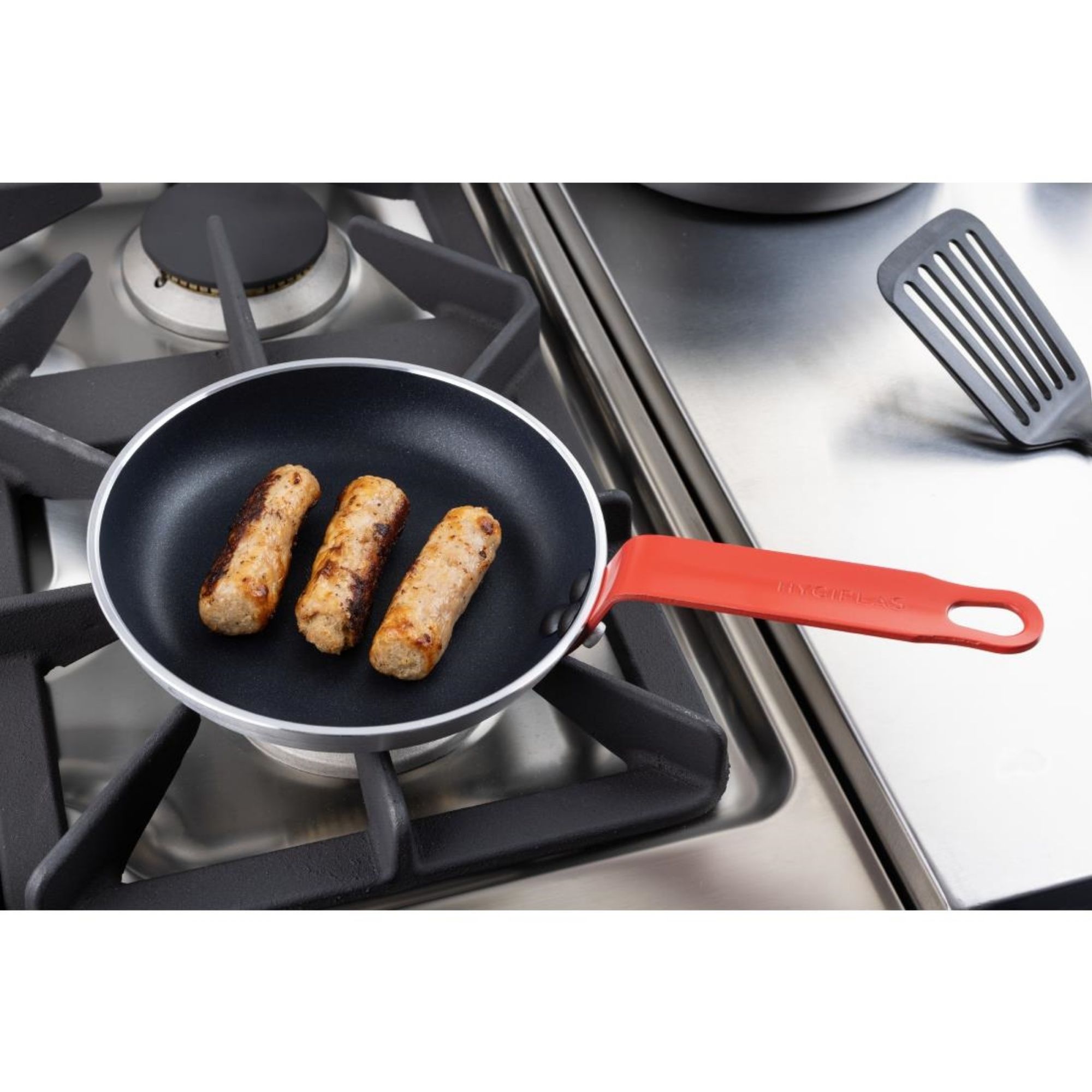 Picture of Hygiplas Aluminium Non-stick Teflon Platinum Plus Frying Pan with Red Handle 20cm