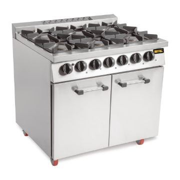 Picture of Buffalo 6 Burner Gas Oven Range with Castors