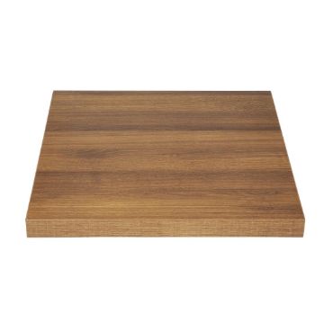 Picture of Bolero Pre-drilled Square Tabletop Rustic Oak 600mm