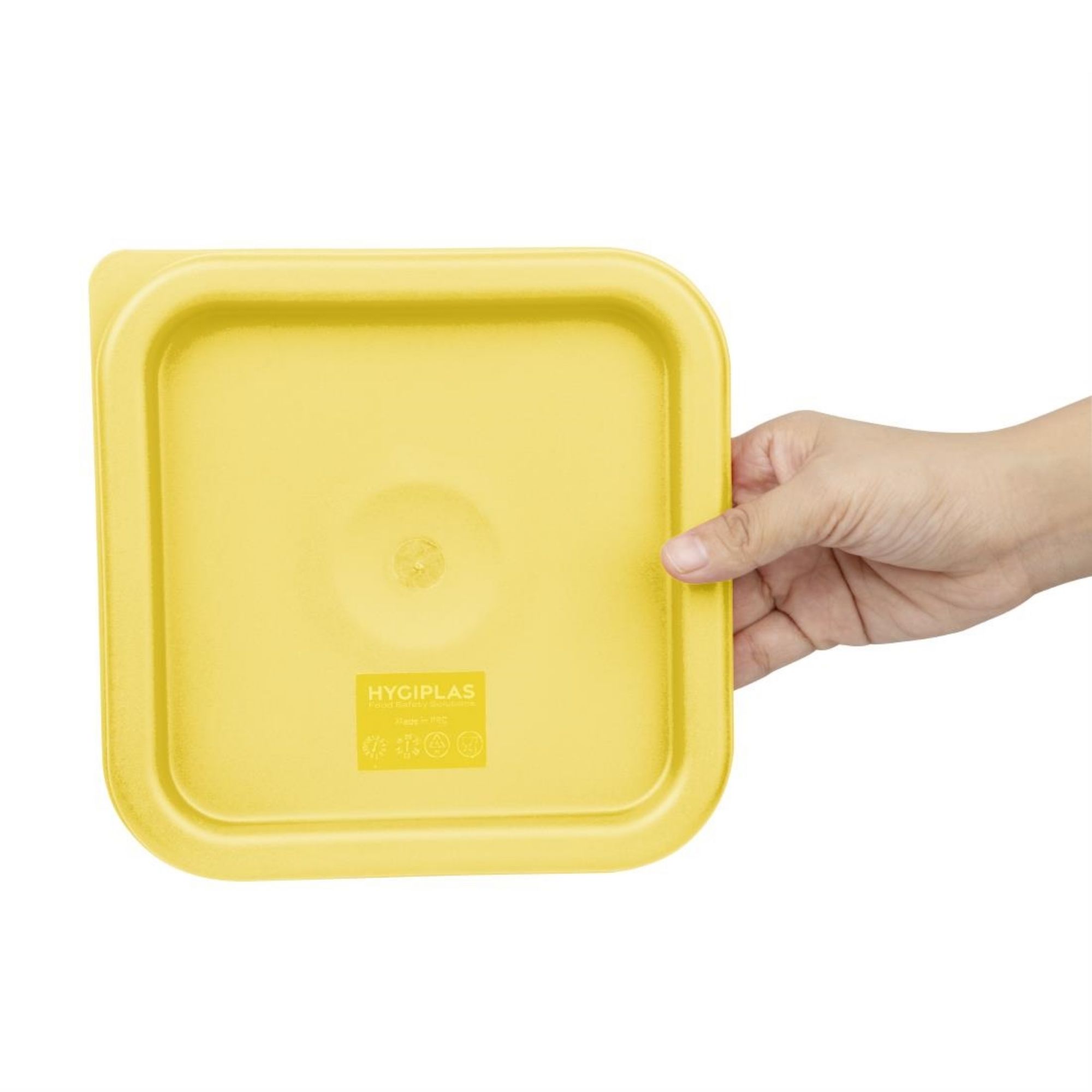 Picture of Hygiplas Square Food Storage Container Lid Yellow Small