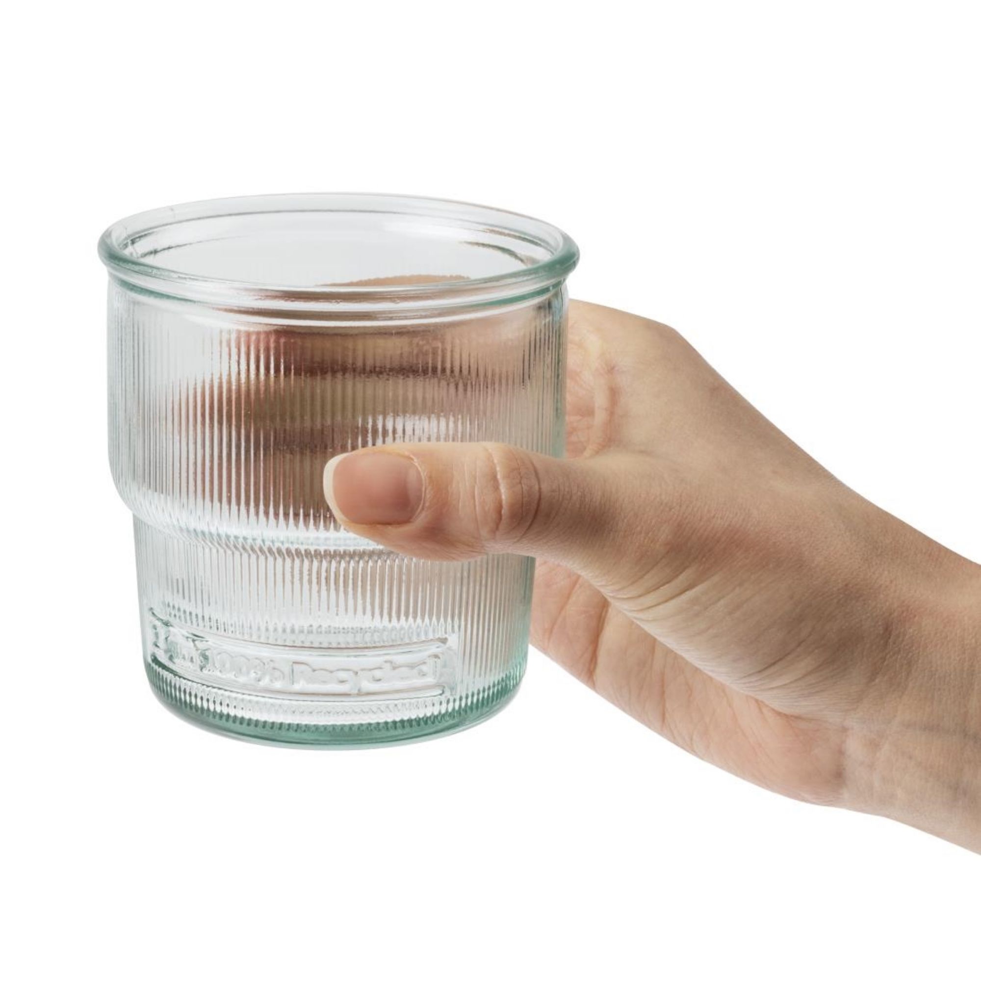 Picture of Olympia Recycled Glass Ribbed Stackable Tumblers 300ml (6 pack)