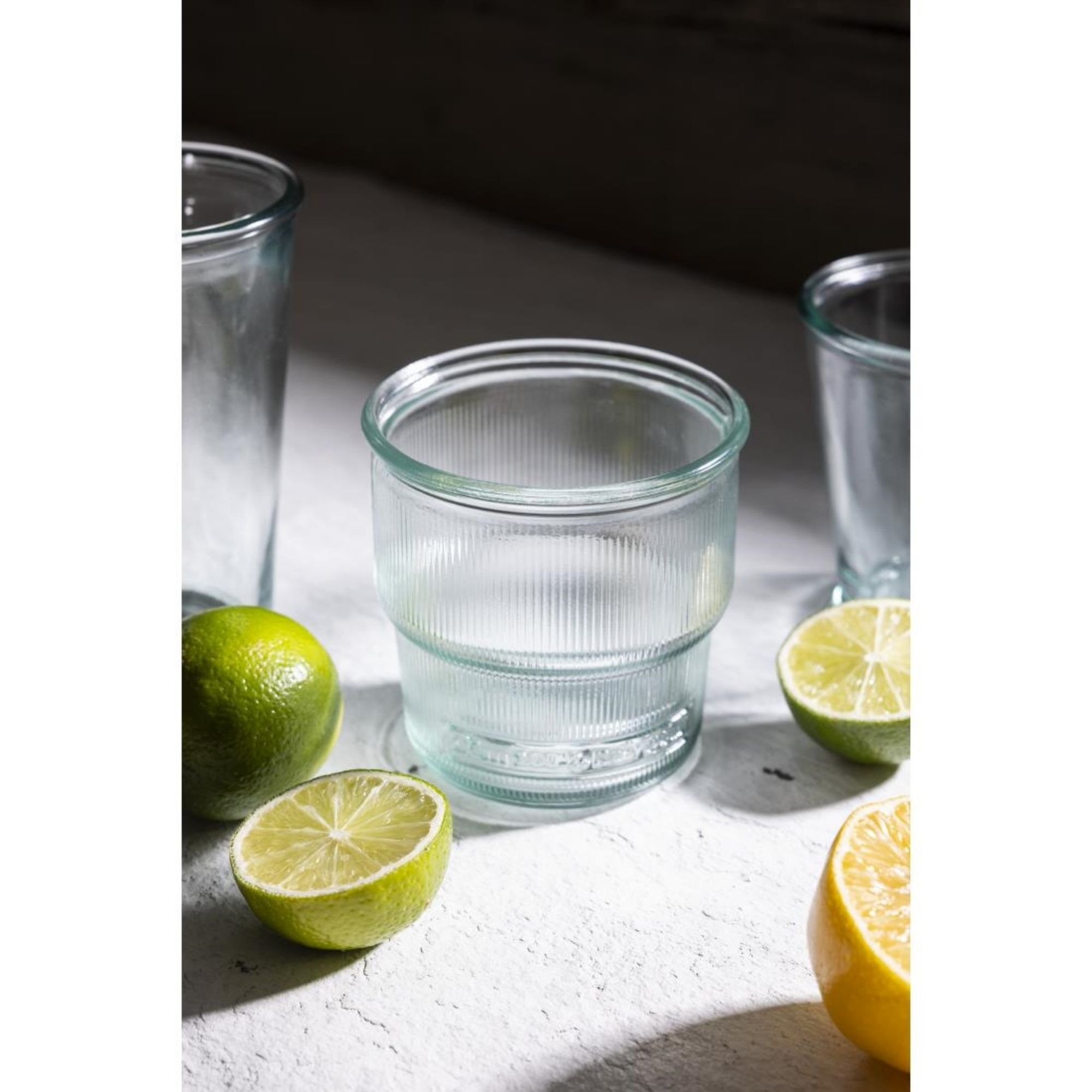Picture of Olympia Recycled Glass Ribbed Stackable Tumblers 300ml (6 pack)