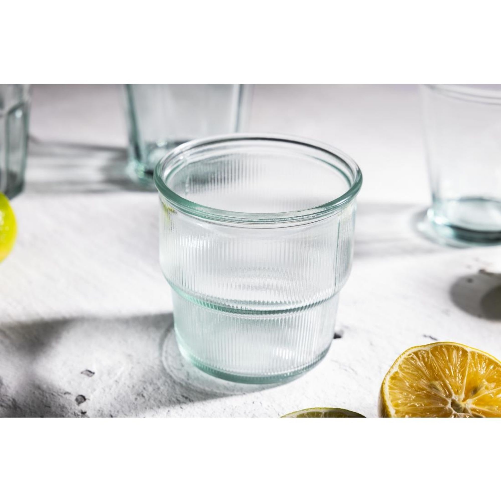 Picture of Olympia Recycled Glass Ribbed Stackable Tumblers 300ml (6 pack)