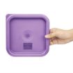 Picture of Hygiplas Square Food Storage Container Lid Purple Small