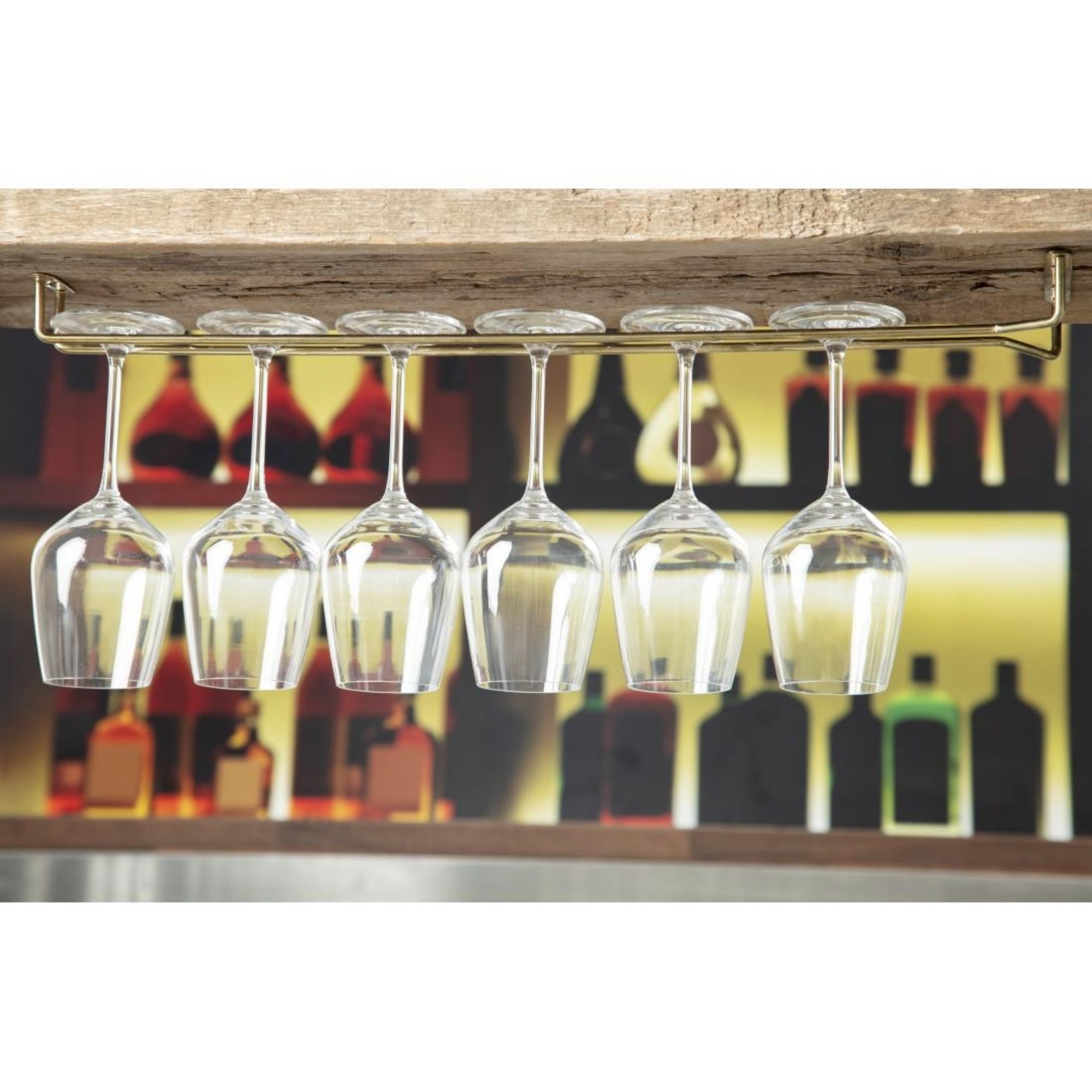 Picture of Beaumont Brass Wine Glass Rack 606mm
