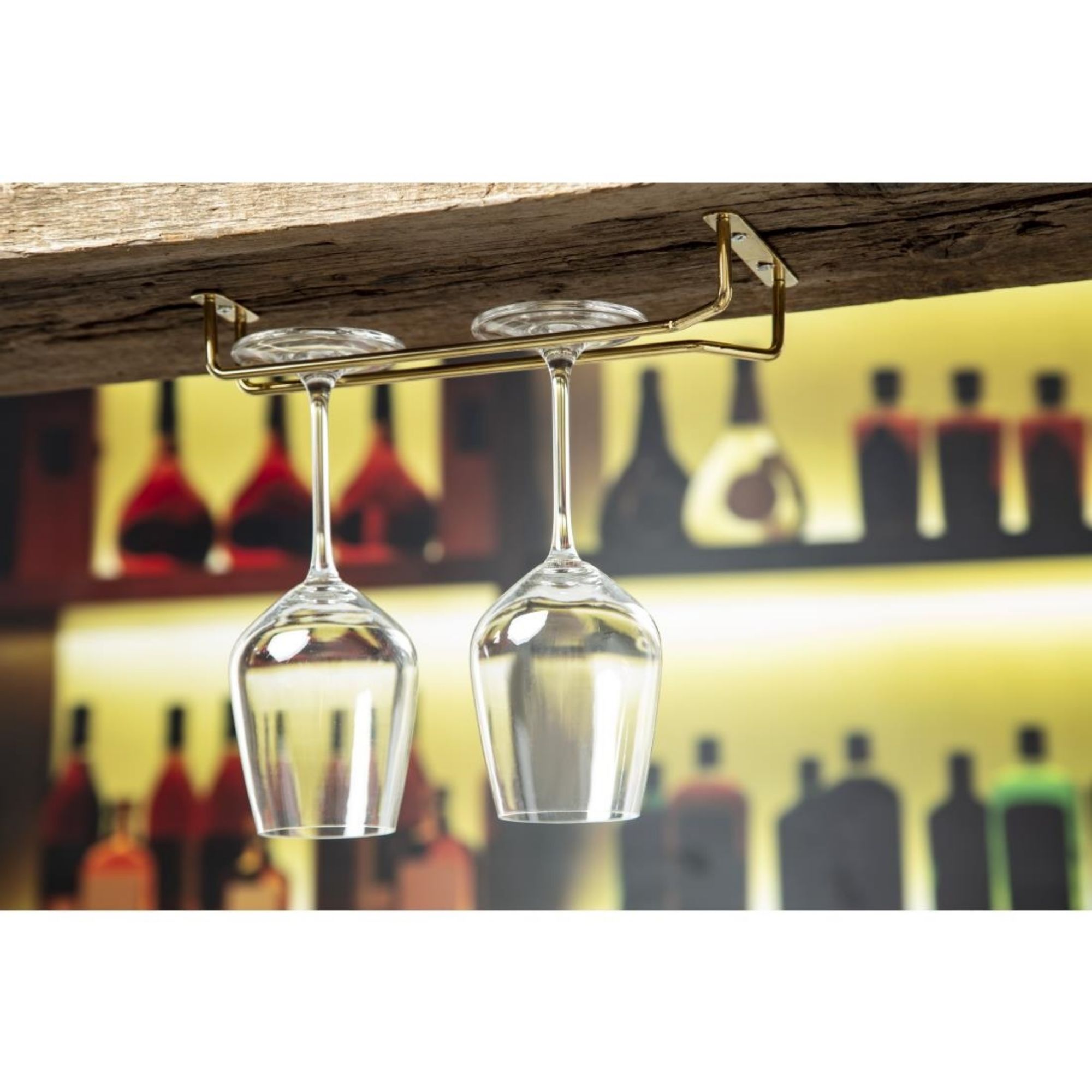 Picture of Beaumont Brass Wine Glass Rack 255mm