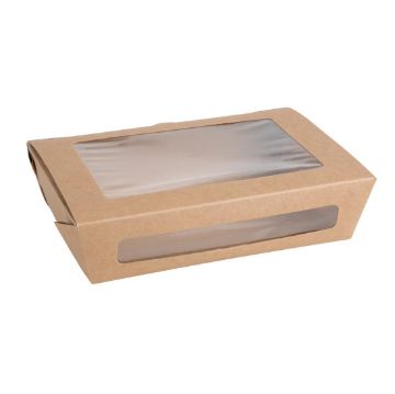 Picture of Fiesta Compostable Salad Boxes with PLA Windows 1200ml (200 Pack)