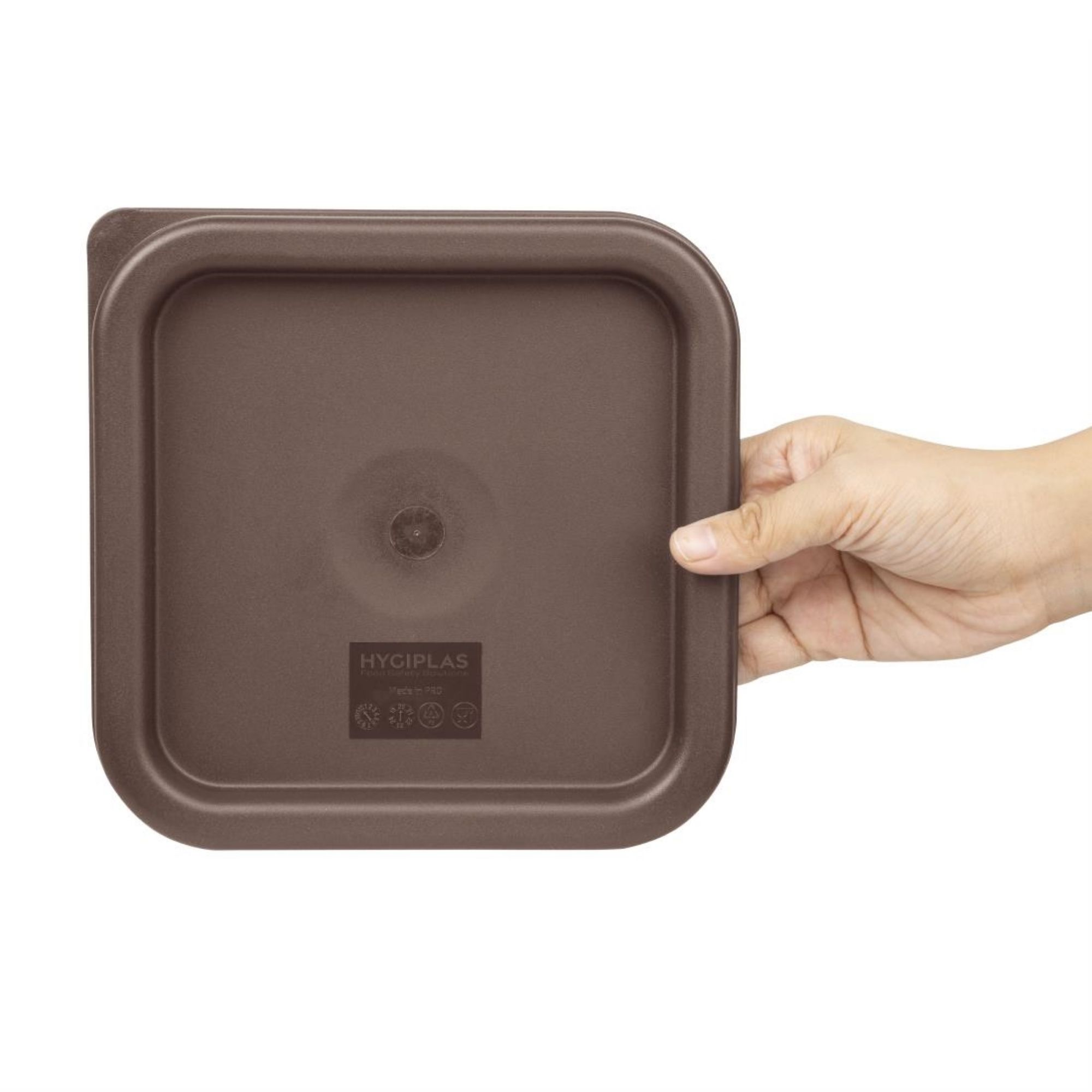 Picture of Hygiplas Square Food Storage Container Lid Brown Small