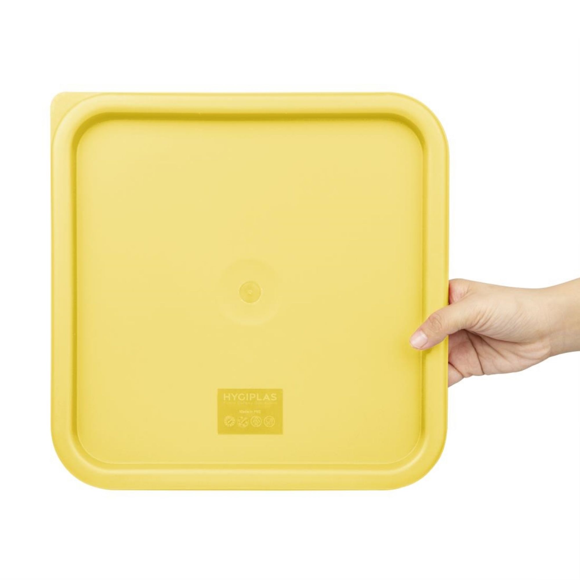 Picture of Hygiplas Square Food Storage Container Lid Yellow Large