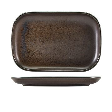 Picture of Terra Porcelain Black Rectangular Plate 29 x 19.5cm - Pack of 6