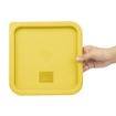 Picture of Hygiplas Square Food Storage Container Lid Yellow Medium