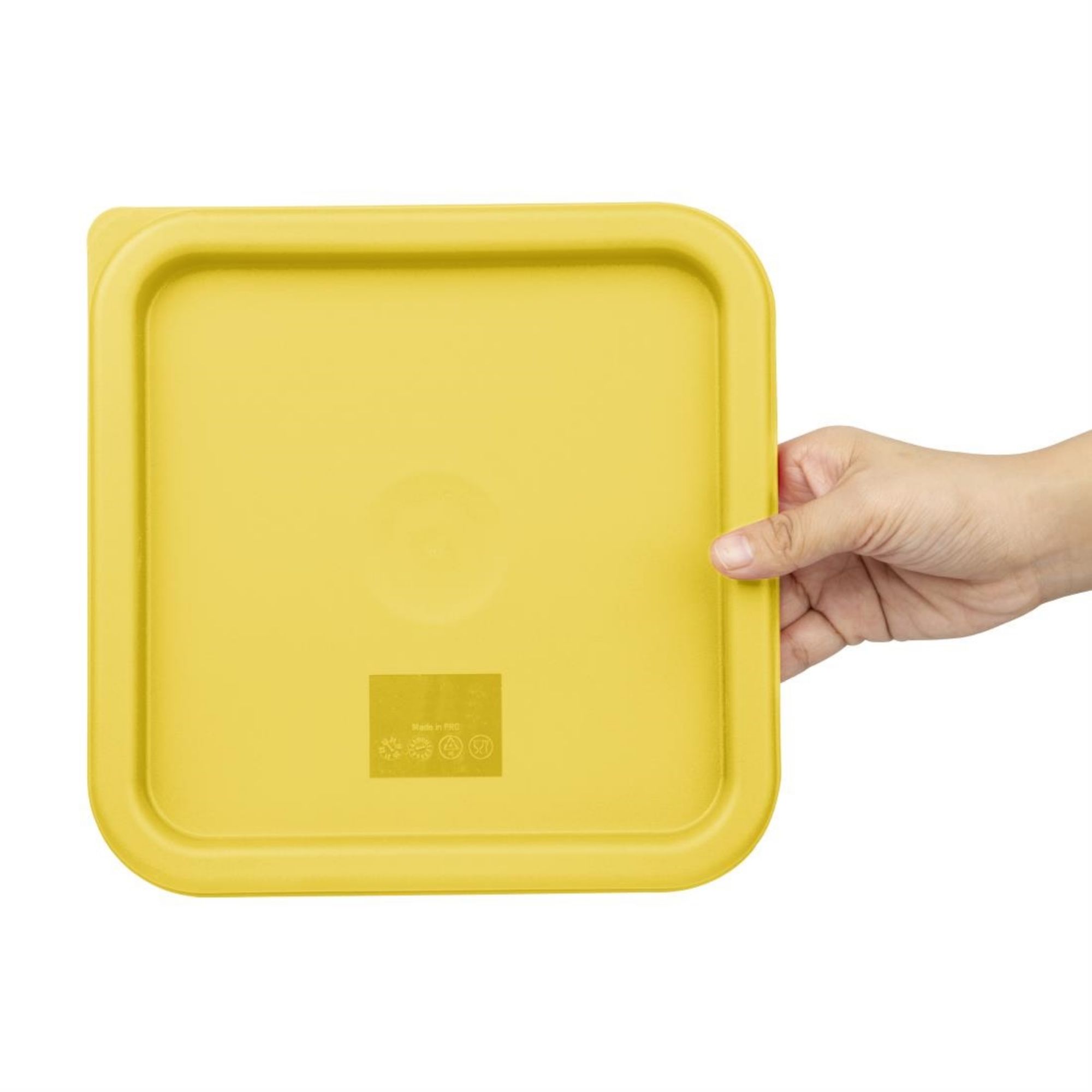 Picture of Hygiplas Square Food Storage Container Lid Yellow Medium