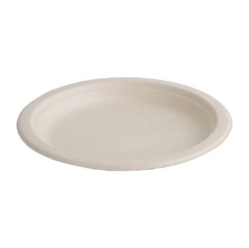 Picture of Fiesta Compostable Bagasse Round Plates Natural Colour 260mm (50 Pack)