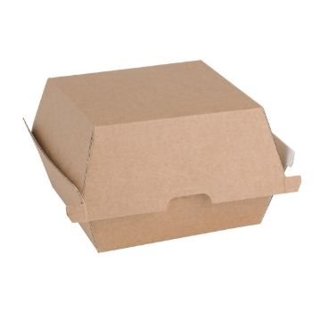 Picture of Fiesta Compostable Kraft Burger Boxes Small 105mm (200 Pack)