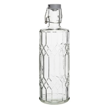 Picture of Olympia Geo Glass Water Bottle with Stopper 1Ltr (6 Pack)