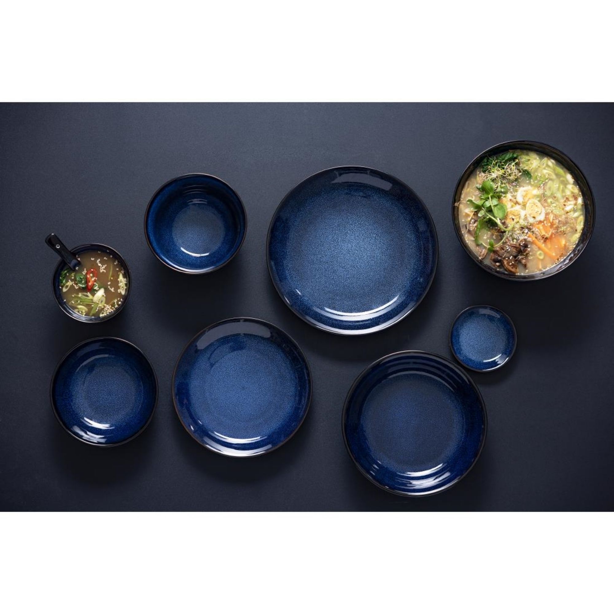 Picture of Olympia Luna Midnight Blue Footed Bowls 115mm (8 Pack)