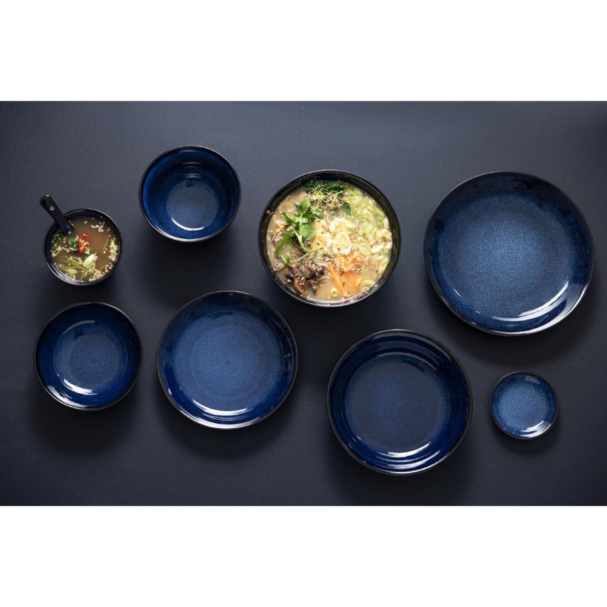 Picture of Olympia Luna Midnight Blue Footed Bowls 115mm (8 Pack)