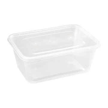 Picture of Fiesta Recyclable Plastic Microwavable Containers with Lid Large 1000ml (250 Pack)