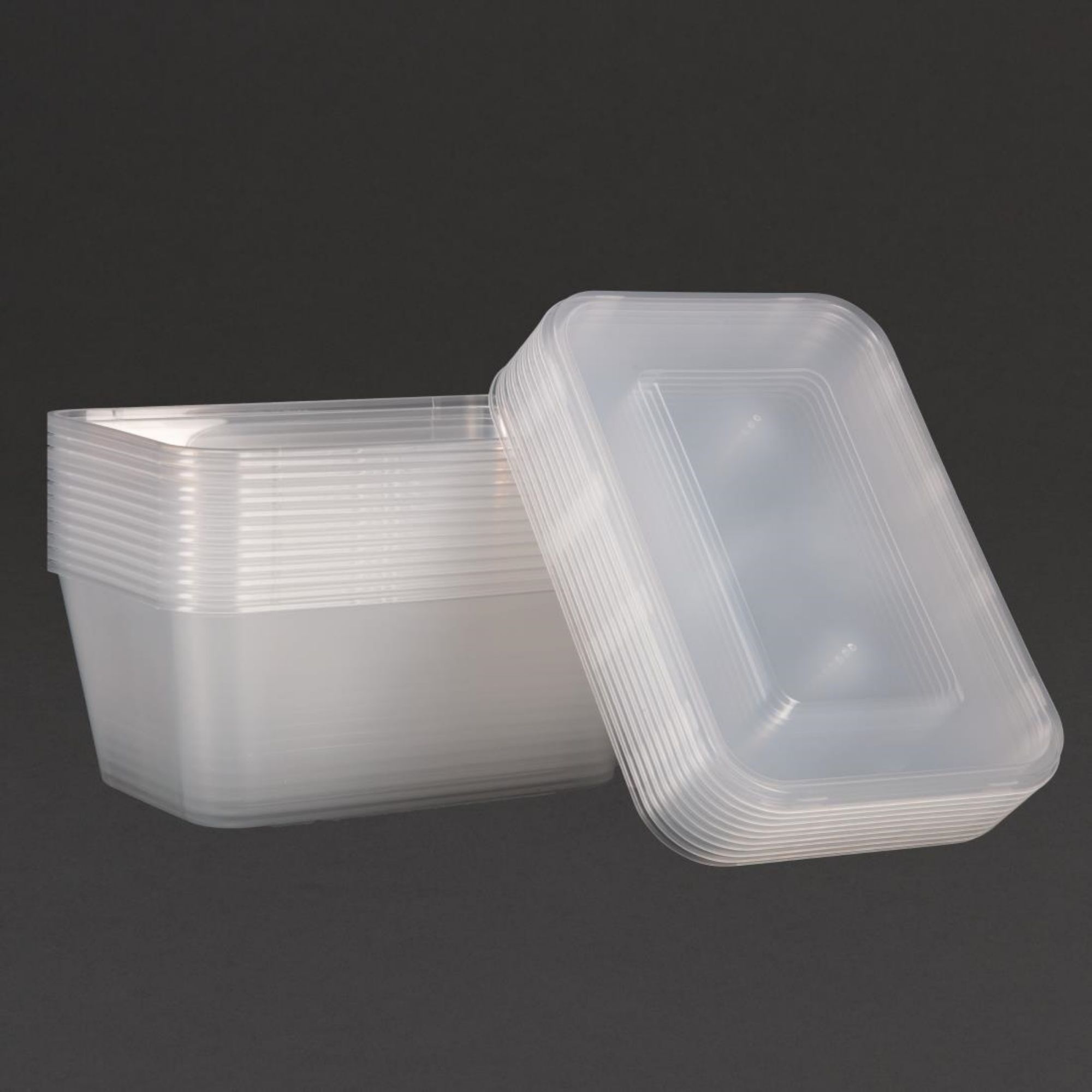 Picture of Fiesta Recyclable Plastic Microwavable Containers with Lid Large 1000ml (250 Pack)