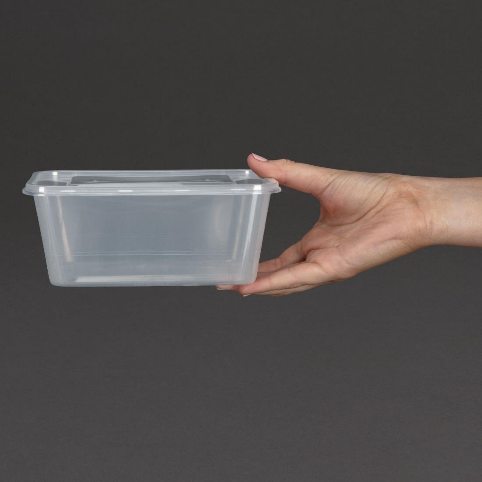 Picture of Fiesta Recyclable Plastic Microwavable Containers with Lid Large 1000ml (250 Pack)