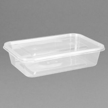 Picture of Fiesta Recyclable Plastic Microwavable Containers with Lid Small 500ml (250 Pack)