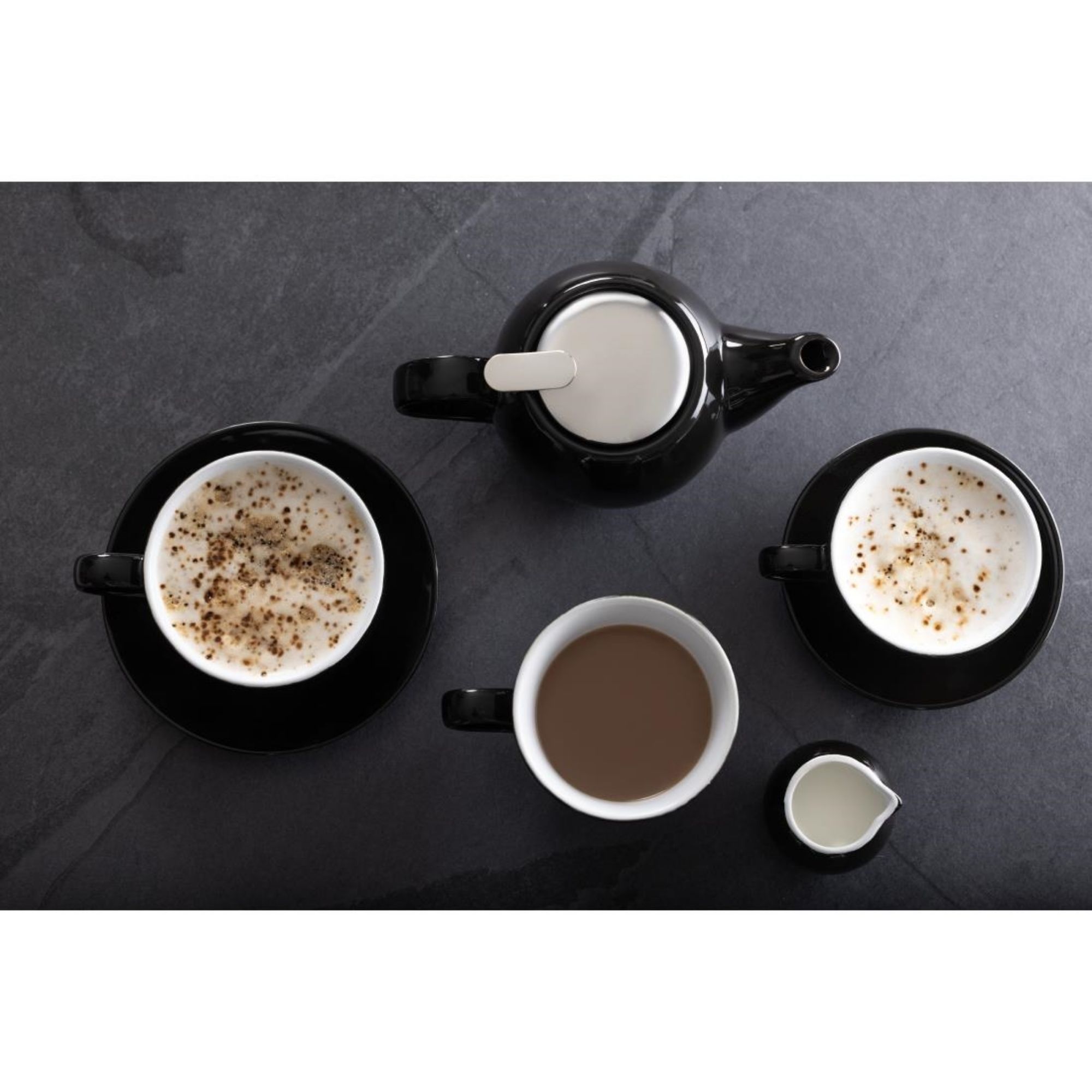 Picture of Olympia Cafe Cappuccino Cups Black 340ml (12 Pack)