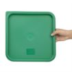Picture of Hygiplas Polycarbonate Square Food Storage Container Lid Green Large
