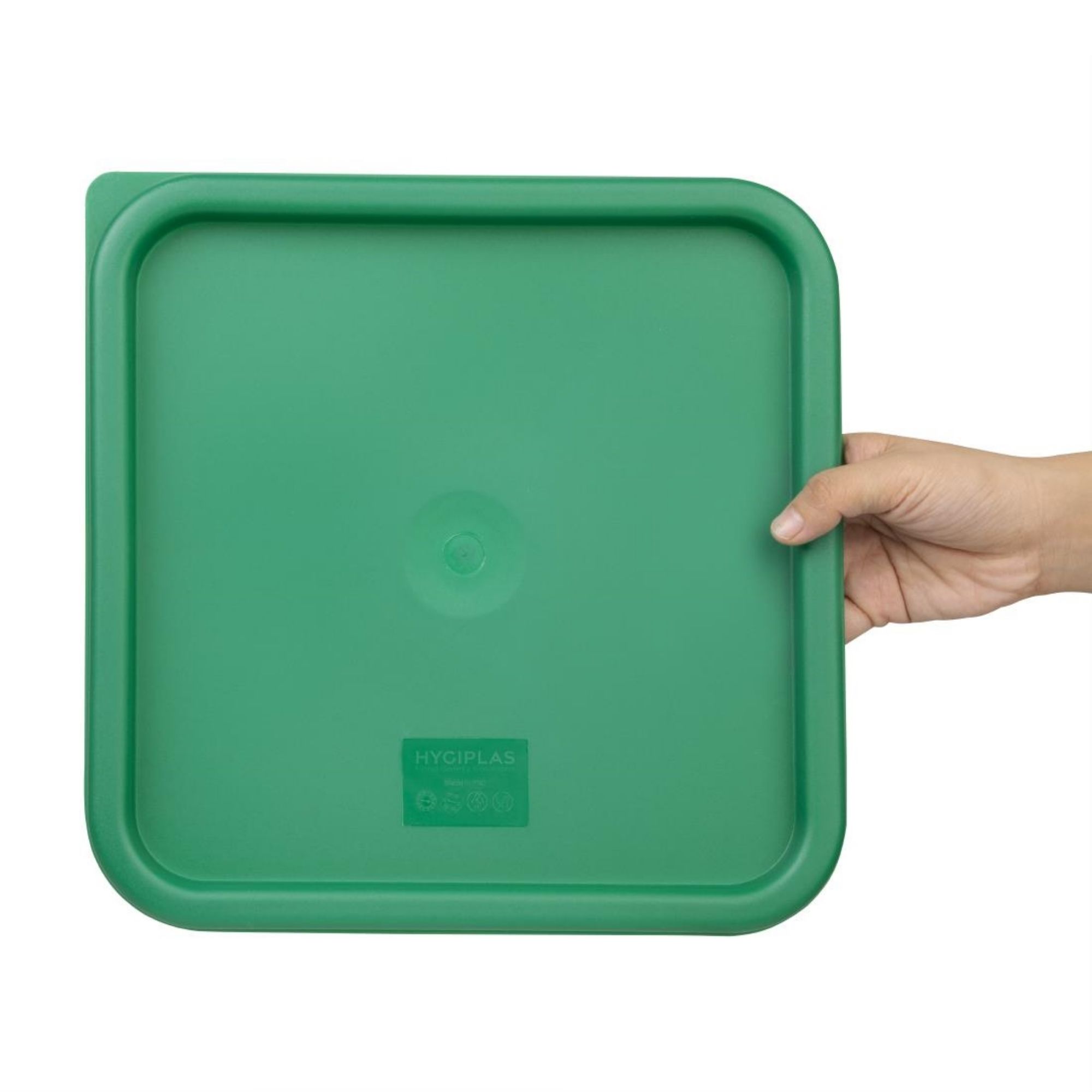 Picture of Hygiplas Polycarbonate Square Food Storage Container Lid Green Large