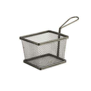 Picture of Black Serving Fry Basket Rectangular 12.5 x 10 x 8.5cm - Pack of 6