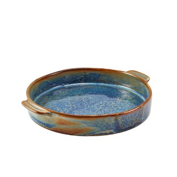 Picture of Terra Porcelain Aqua Blue Round Eared Dish 20.3cm - Pack of 6