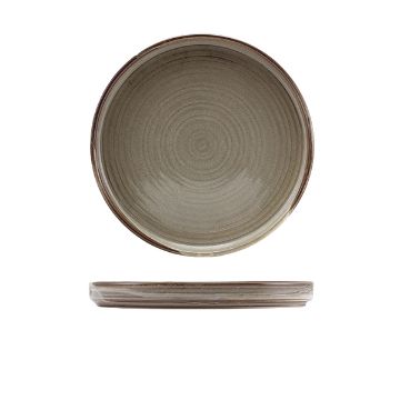 Picture of Terra Porcelain Grey Low Presentation Plate 21cm - Pack of 6