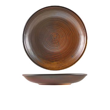 Picture of Terra Porcelain Rustic Copper Deep Coupe Plate 25cm - Pack of 6