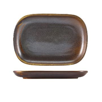 Picture of Terra Porcelain Rustic Copper Rectangular Plate 24 x 16.5cm - Pack of 12