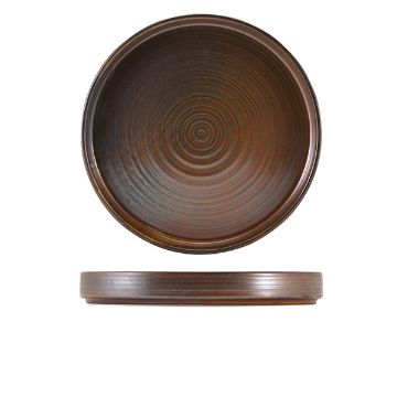 Picture of Terra Porcelain Rustic Copper Presentation Plate 26cm - Pack of 6