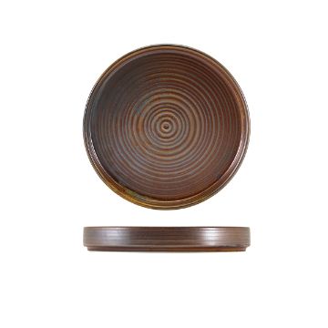 Picture of Terra Porcelain Rustic Copper Presentation Plate 18cm - Pack of 6