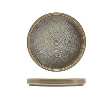 Picture of Terra Porcelain Matt Grey Low Presentation Plate 18cm - Pack of 6