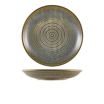 Picture of Terra Porcelain Matt Grey Deep Coupe Plate 25cm - Pack of 6