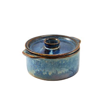 Picture of Terra Porcelain Aqua Blue Mini Casserole Dish 14cm - Pack of 6