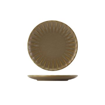 Picture of Terra Porcelain Matt Grey Scalloped Coupe Plate 20.3cm - Pack of 6