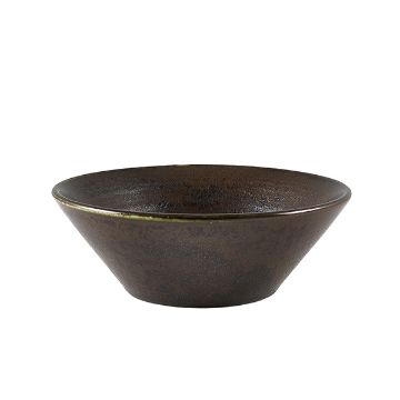 Picture of Terra Porcelain Black Conical Bowl 14cm - Pack of 6