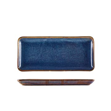 Picture of Terra Porcelain Aqua Blue Narrow Rectangular Platter 27 x 12.5cm - Pack of 6